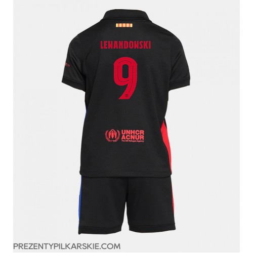 Stroje piłkarskie Barcelona Robert Lewandowski #9 Koszulka Wyjazdowej dla dzieci 2024-25 Krótki Rękaw (+ szorty)